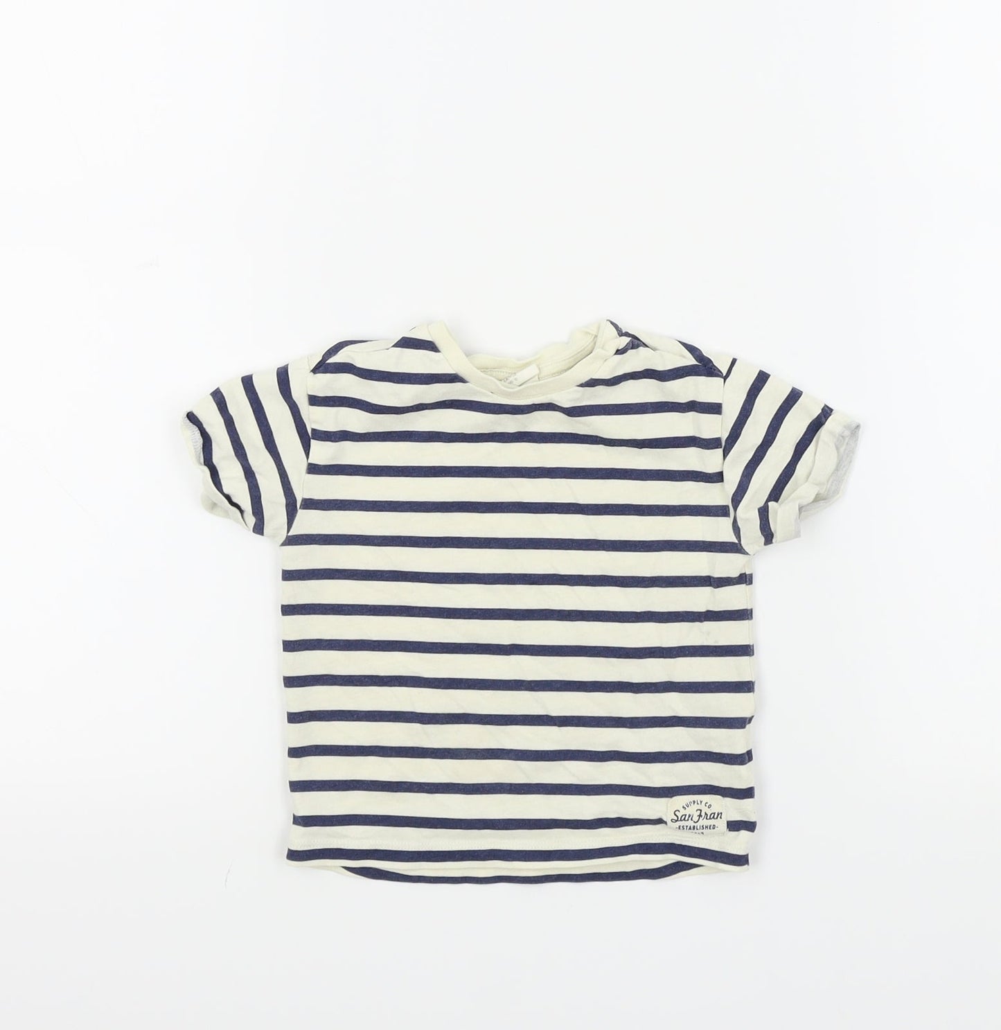 H&M Baby Blue Striped  Basic T-Shirt Size 6-9 Months