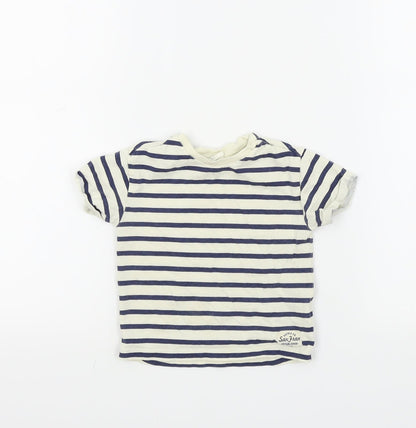 H&M Baby Blue Striped  Basic T-Shirt Size 6-9 Months