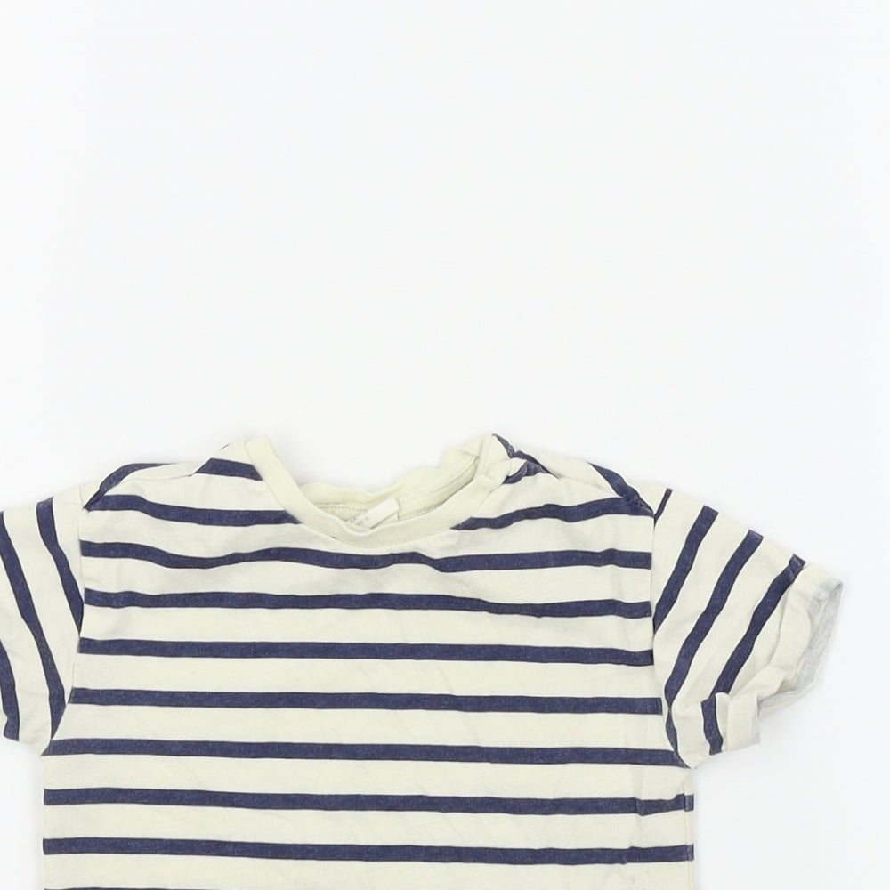 H&M Baby Blue Striped  Basic T-Shirt Size 6-9 Months