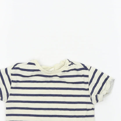 H&M Baby Blue Striped  Basic T-Shirt Size 6-9 Months