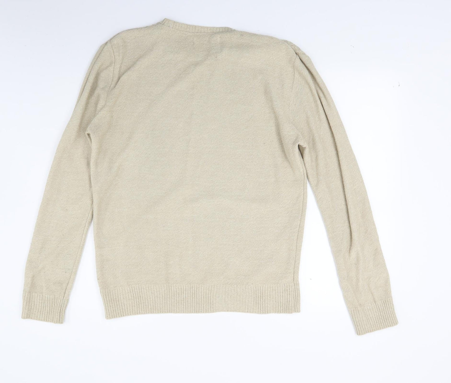 River Island Mens Beige  Knit Pullover Jumper Size M