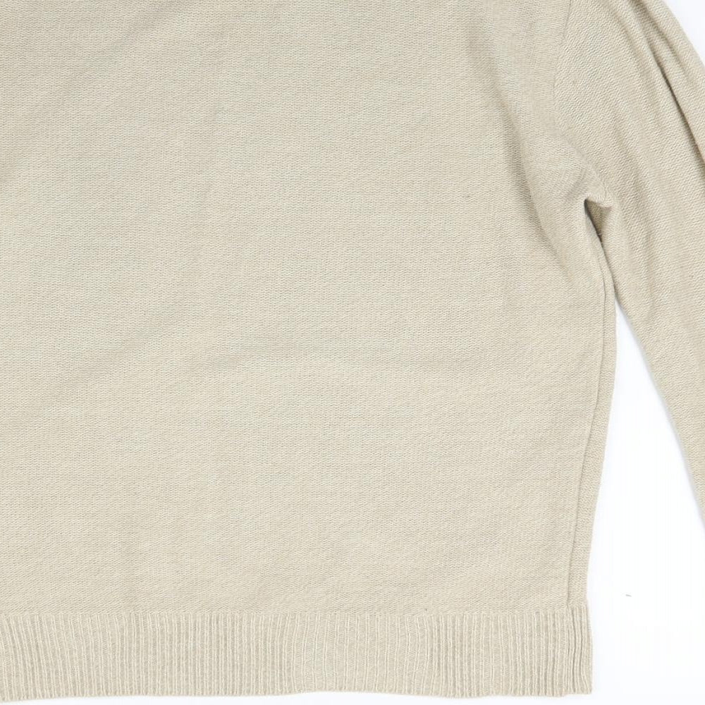 River Island Mens Beige  Knit Pullover Jumper Size M