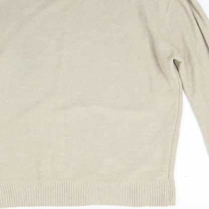 River Island Mens Beige  Knit Pullover Jumper Size M