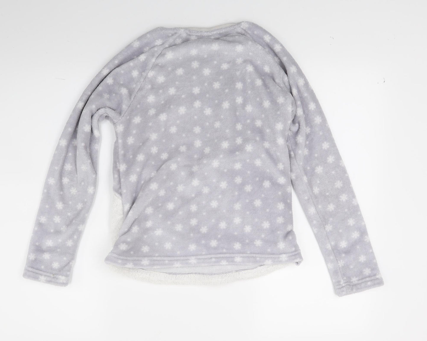 F&F Girls Grey  Fleece Top Pyjama Top Size 11-12 Years  - Owl Print