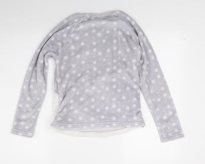F&F Girls Grey  Fleece Top Pyjama Top Size 11-12 Years  - Owl Print