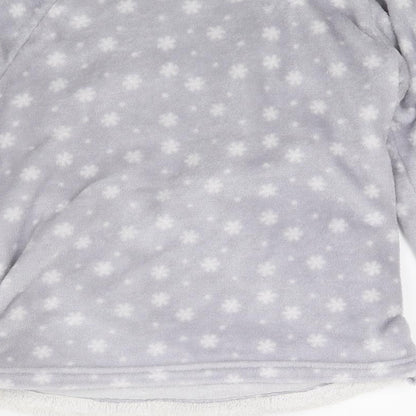 F&F Girls Grey  Fleece Top Pyjama Top Size 11-12 Years  - Owl Print
