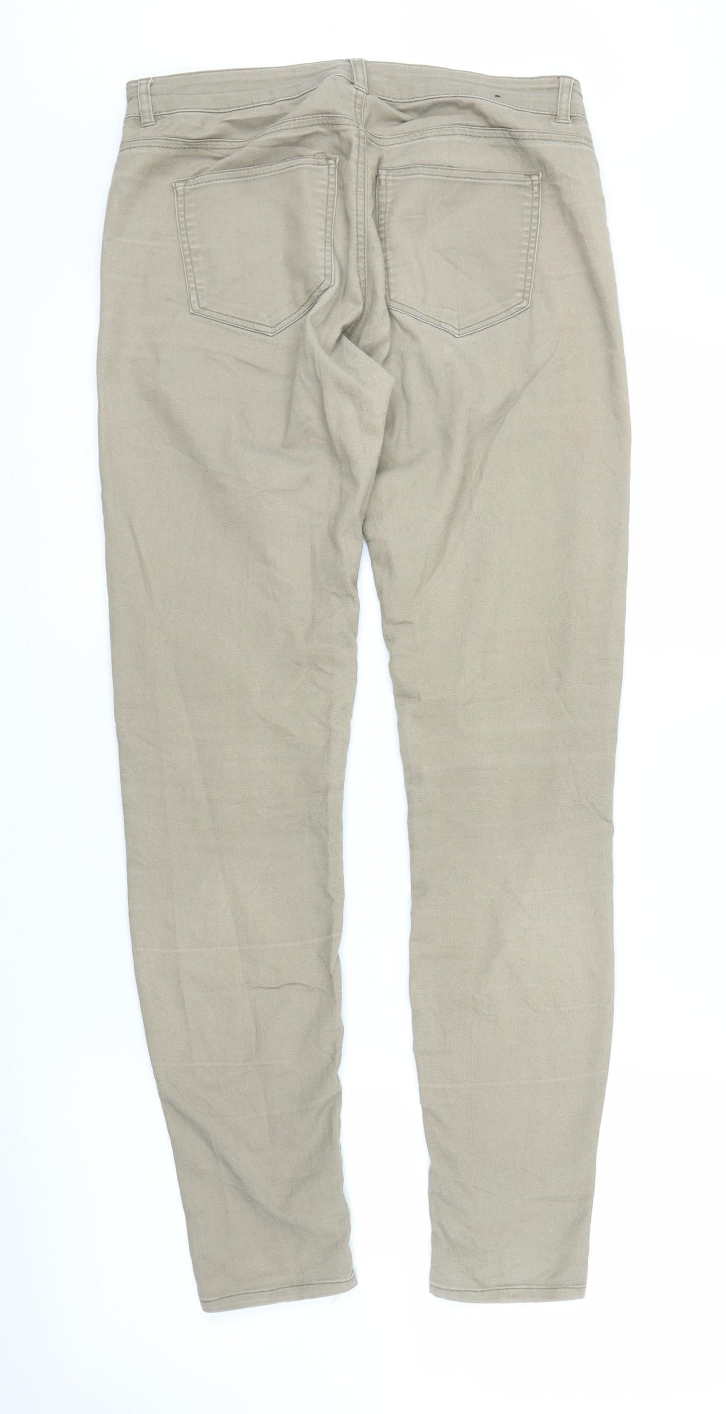 Womens UK Size 8 H&M Regular Fit Skinny Beige Jeans