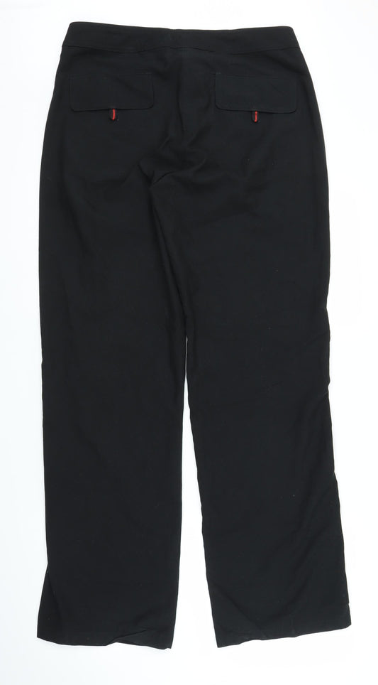 Womens UK Size 14 H&M Regular Fit Windbreaker Black Trousers