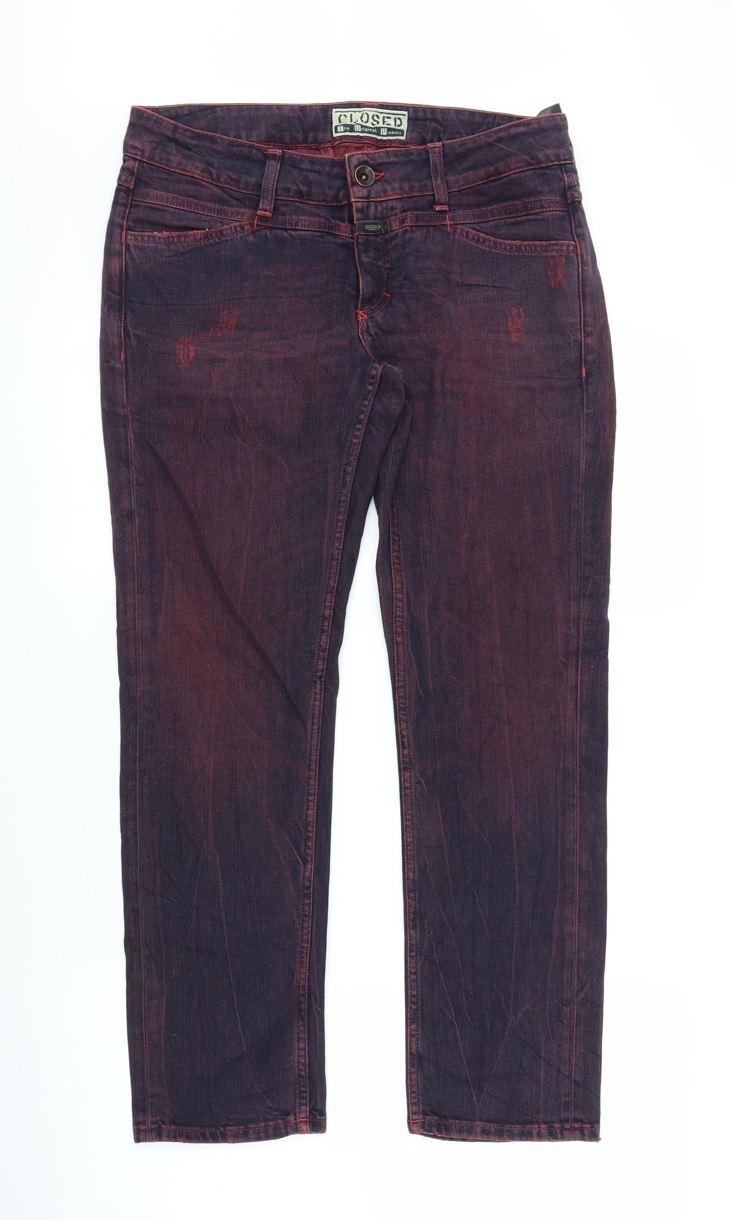 Mens UK Size 30 in Closure Regular Fit Straight Purple Jeans