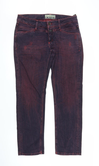 Mens UK Size 30 in Closure Regular Fit Straight Purple Jeans