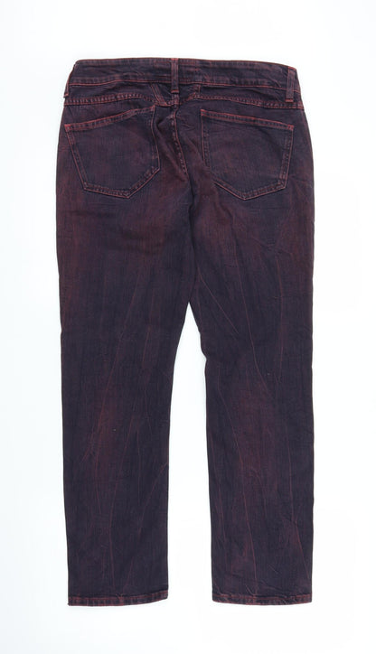 Mens UK Size 30 in Closure Regular Fit Straight Purple Jeans