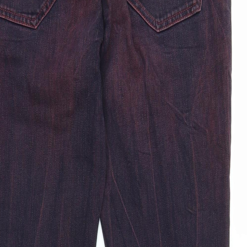 Mens UK Size 30 in Closure Regular Fit Straight Purple Jeans