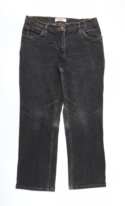 John Boner Mens Black  Denim Straight Jeans Size 29 in L26 in