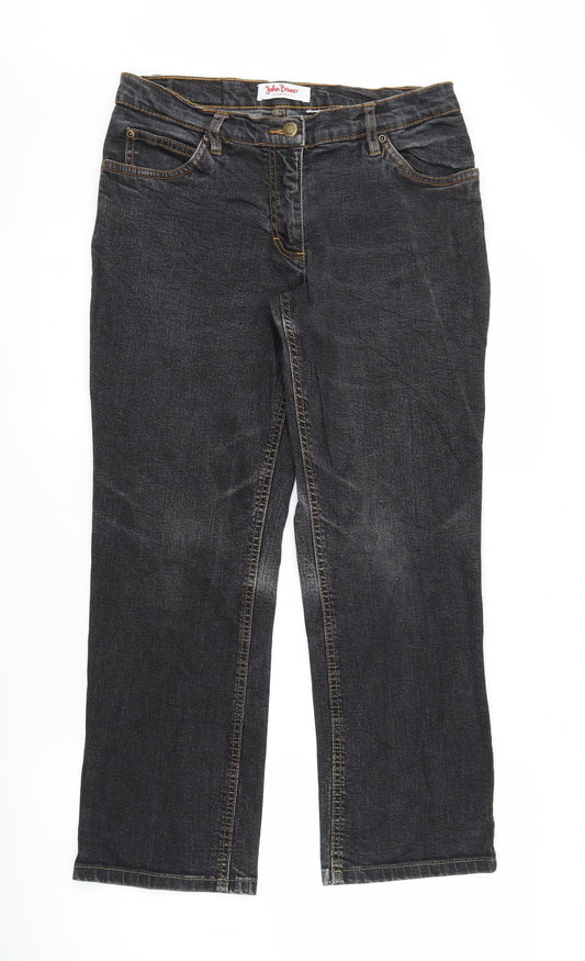 John Boner Mens Black  Denim Straight Jeans Size 29 in L26 in