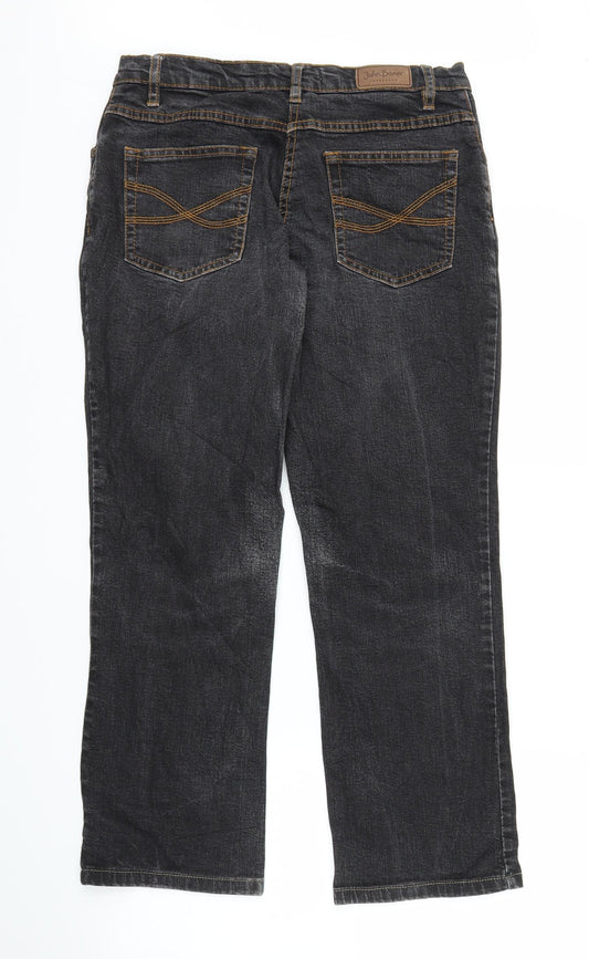 John Boner Mens Black  Denim Straight Jeans Size 29 in L26 in