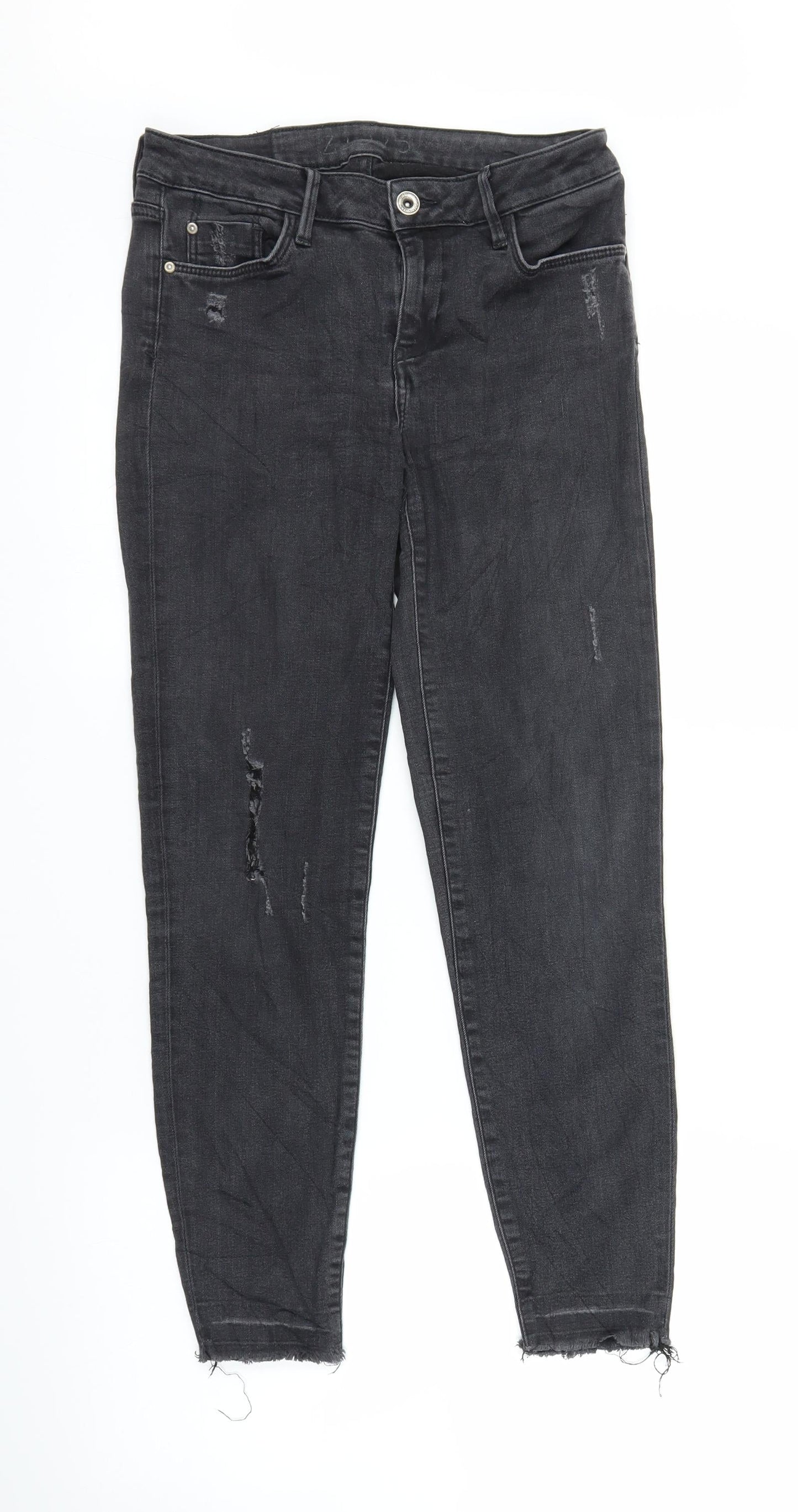 Zara Womens Black  Denim Skinny Jeans Size 8 L23 in