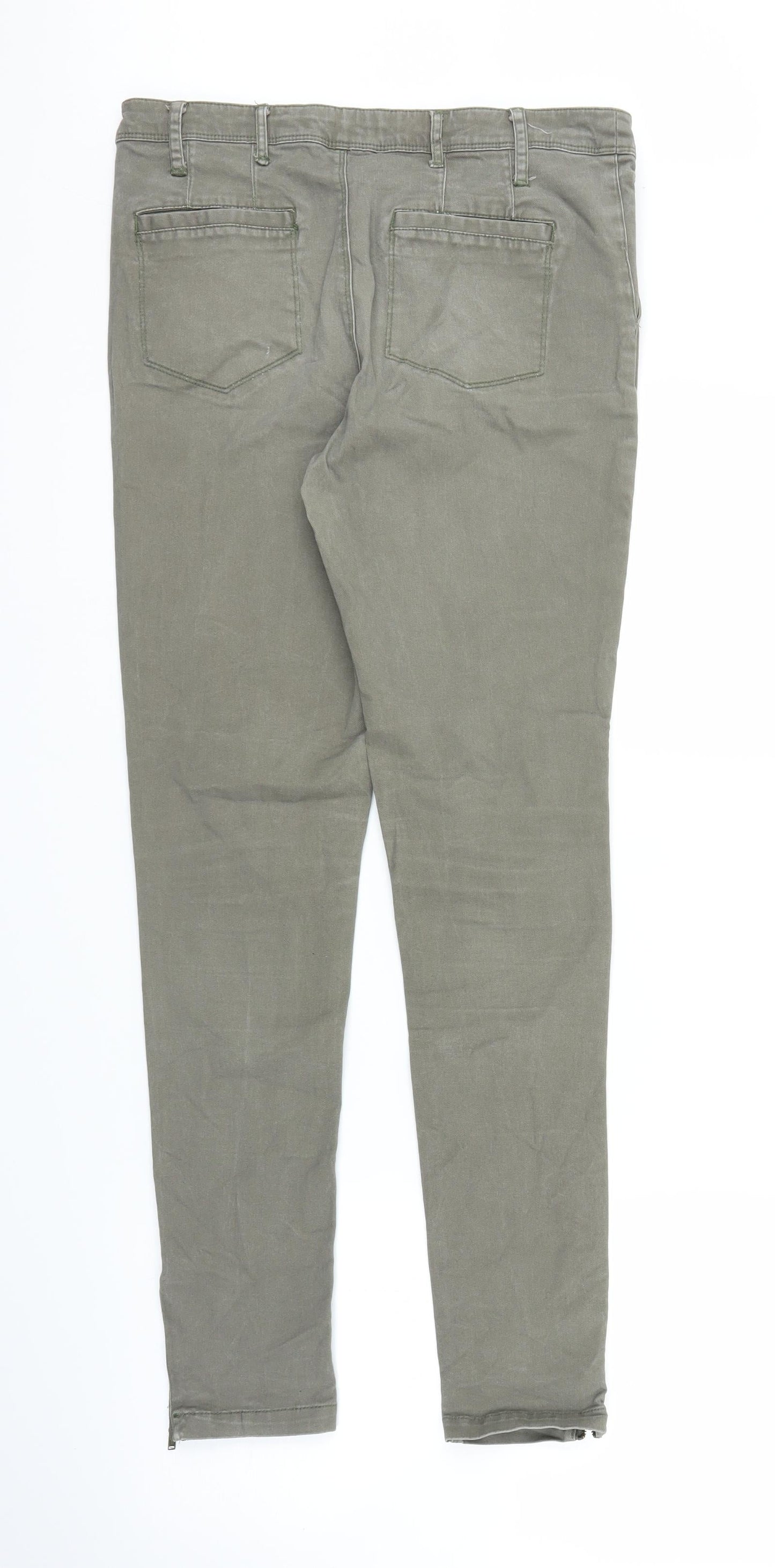 Warehouse Utility Womens Green  Denim Skinny Jeans Size 10 L27 in