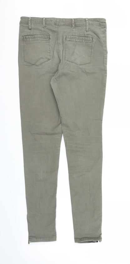 Warehouse Utility Womens Green  Denim Skinny Jeans Size 10 L27 in