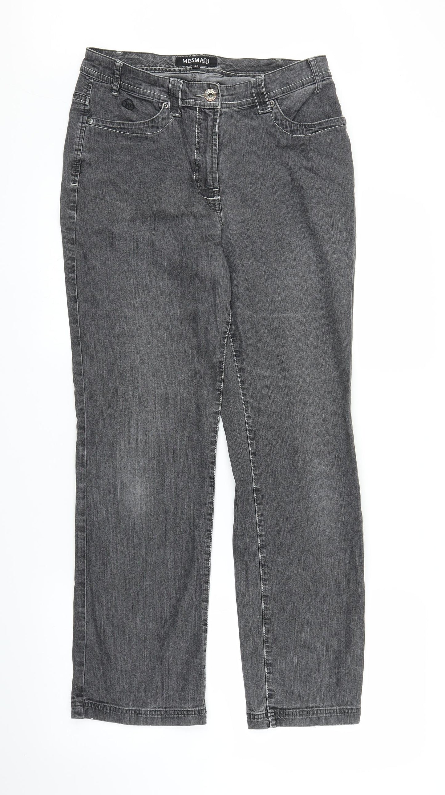 Missmatch Womens Grey  Denim Straight Jeans Size 10 L28 in