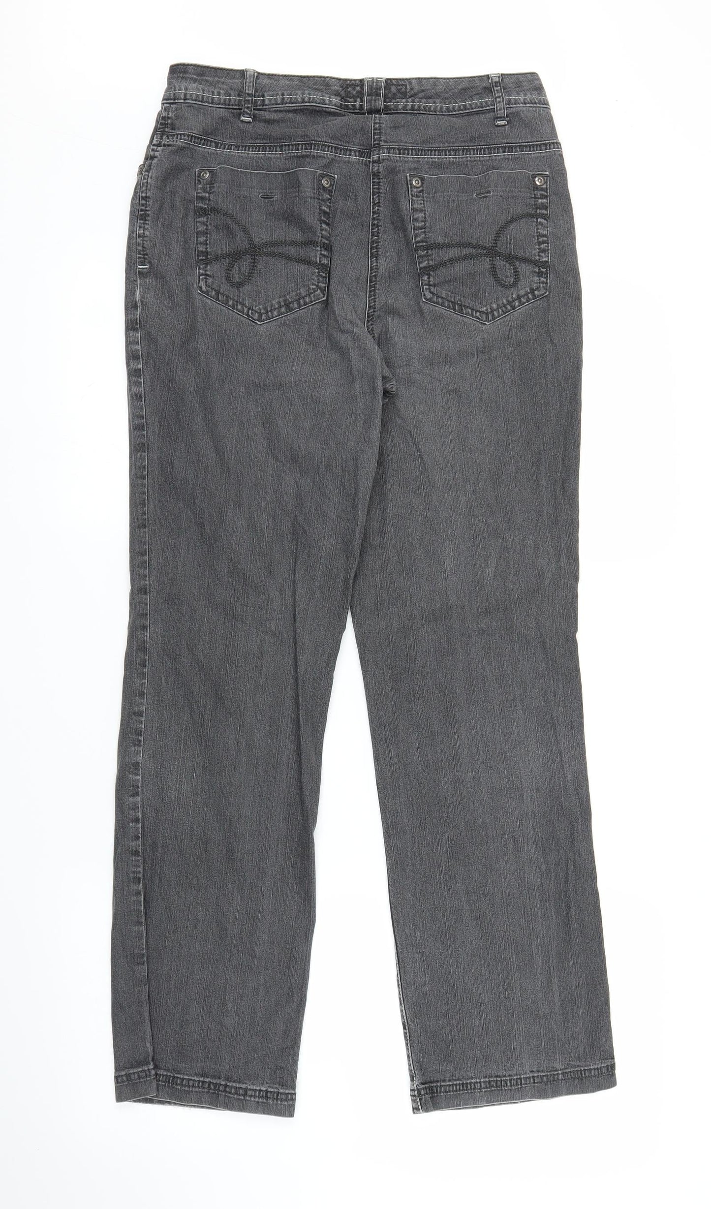 Missmatch Womens Grey  Denim Straight Jeans Size 10 L28 in