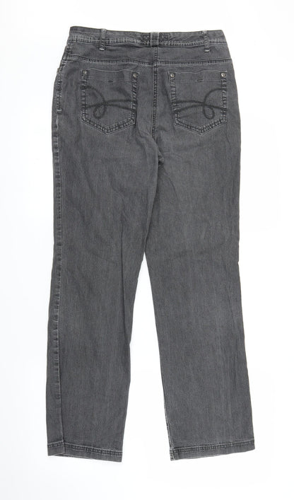 Missmatch Womens Grey  Denim Straight Jeans Size 10 L28 in