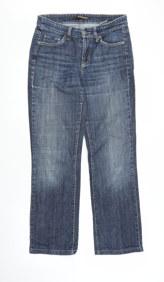 Womens UK Size 10 Cambio Regular Fit Straight Blue Jeans