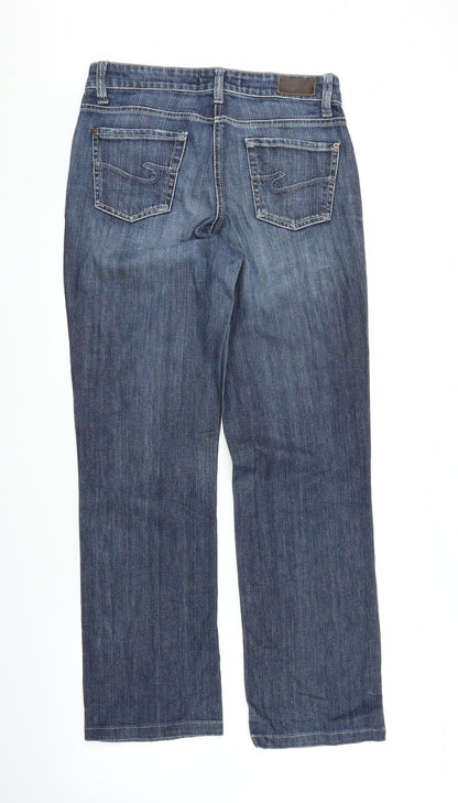 Womens UK Size 10 Cambio Regular Fit Straight Blue Jeans