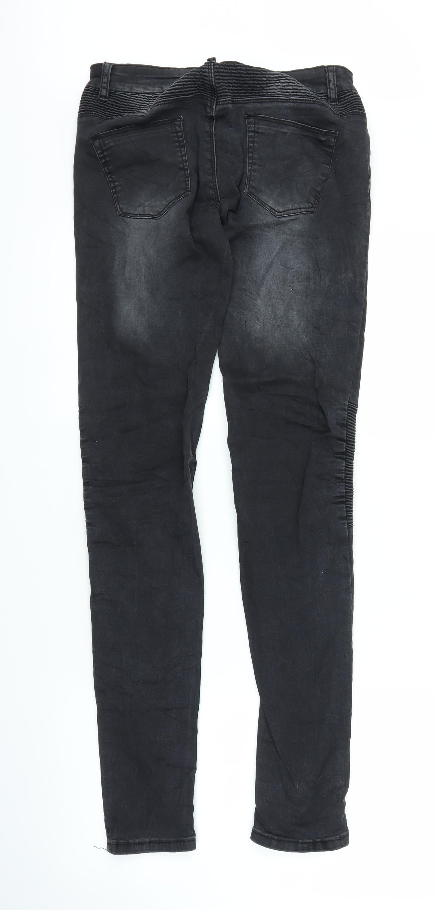 Madonna Womens Black  Denim Jegging Jeans Size M L30 in