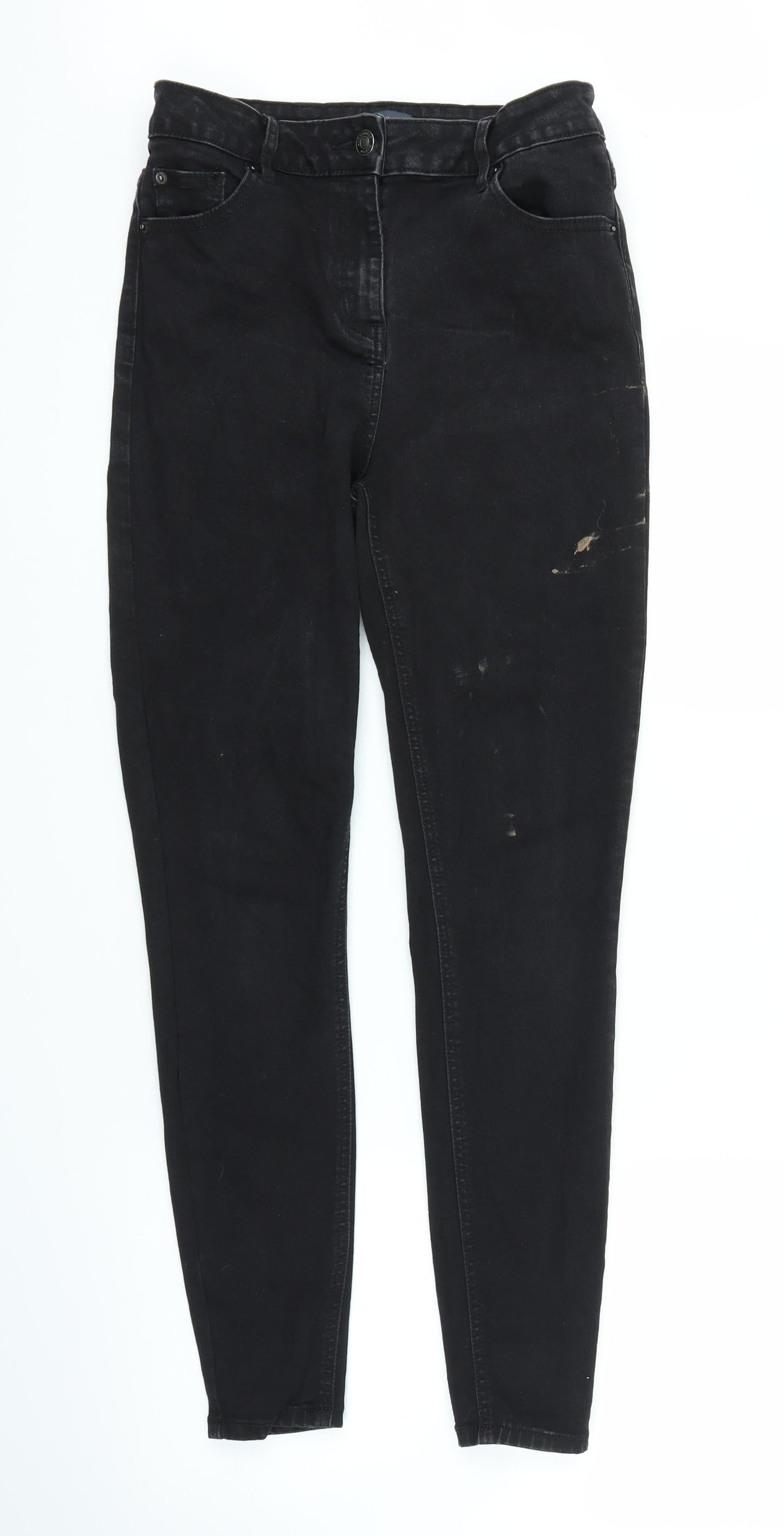 Womens UK Size 12 Papaya Regular Fit Skinny Black Jeans