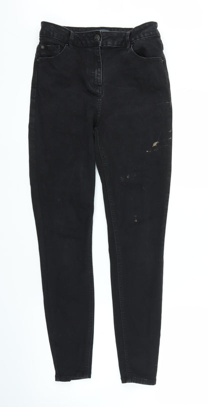 Womens UK Size 12 Papaya Regular Fit Skinny Black Jeans