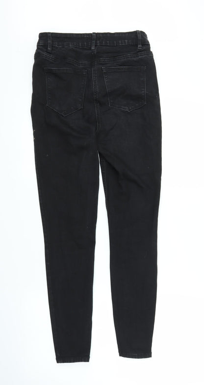 Womens UK Size 12 Papaya Regular Fit Skinny Black Jeans