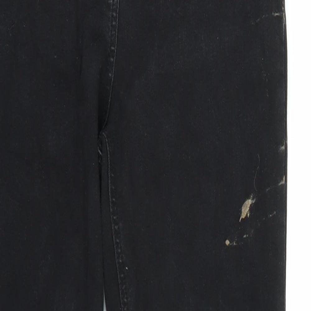 Womens UK Size 12 Papaya Regular Fit Skinny Black Jeans