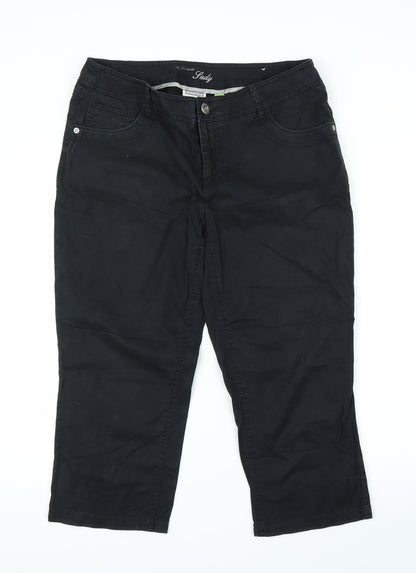 Sady Womens Black   Capri Trousers Size L L21 in