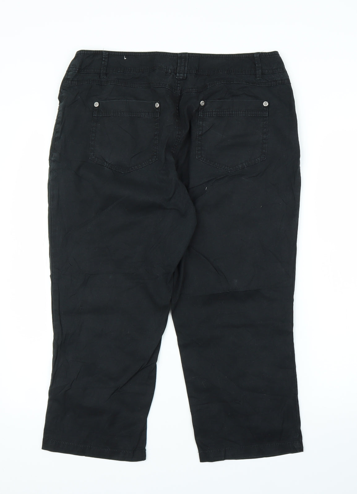 Sady Womens Black   Capri Trousers Size L L21 in