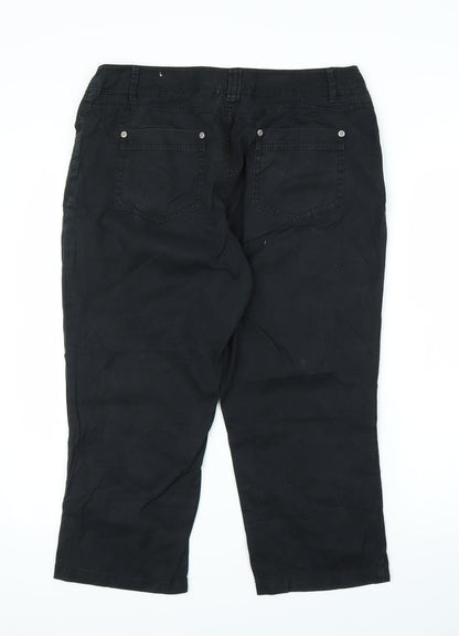 Sady Womens Black   Capri Trousers Size L L21 in
