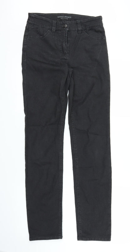 Gerry Weber Womens Black Floral Denim Straight Jeans Size 8 L31 in