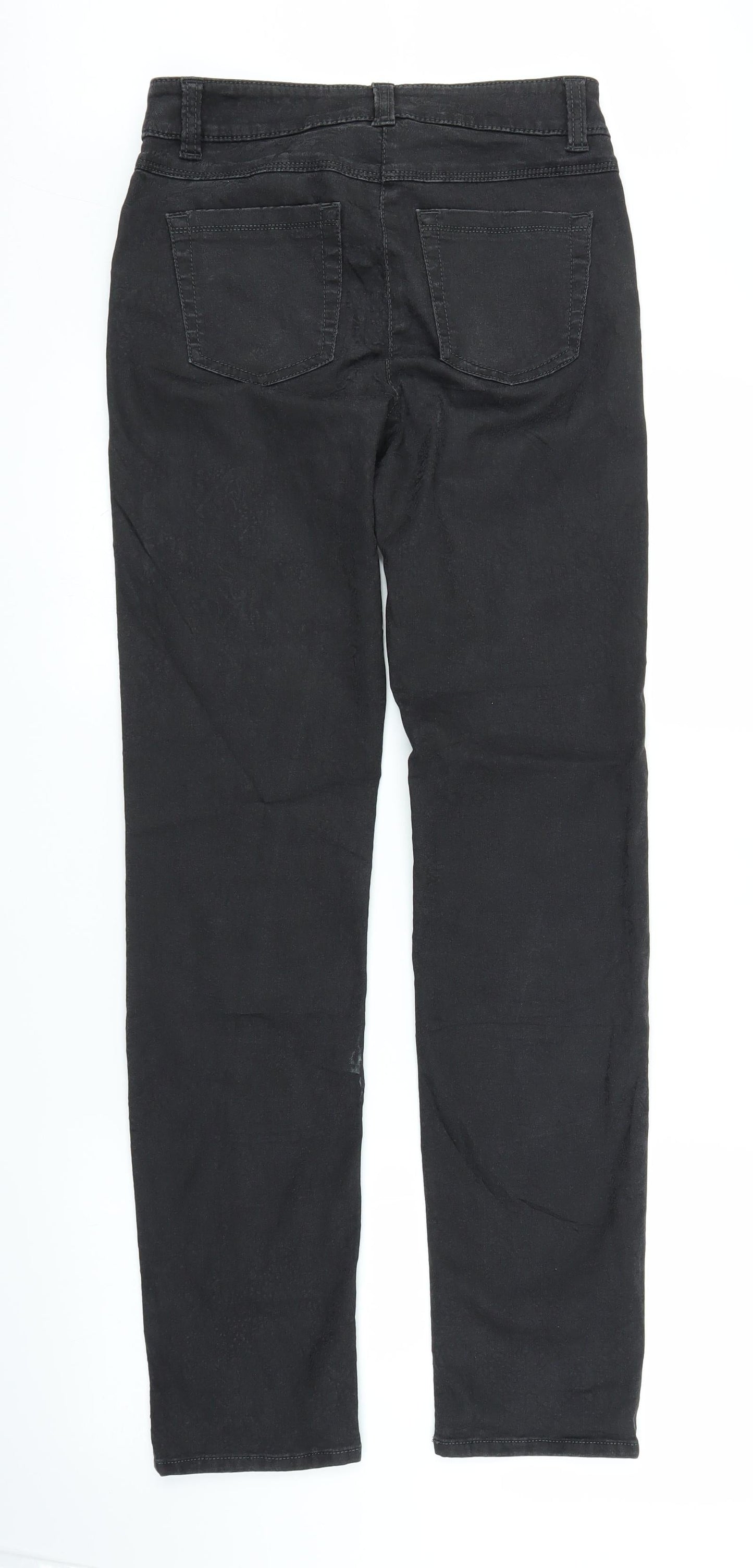 Gerry Weber Womens Black Floral Denim Straight Jeans Size 8 L31 in