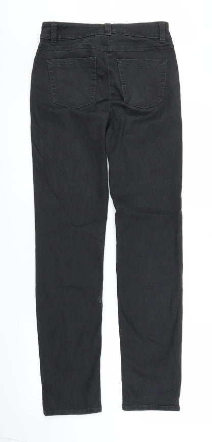 Gerry Weber Womens Black Floral Denim Straight Jeans Size 8 L31 in