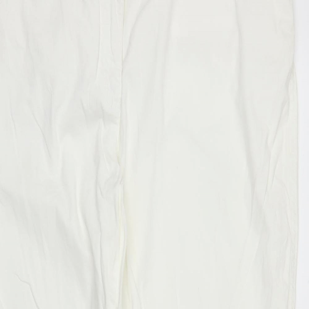 Womens UK Size XL Preworn Regular Fit Straight White Jeans