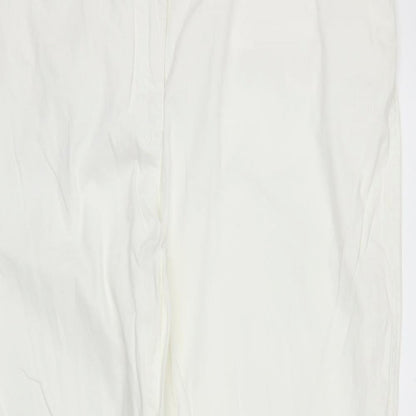 Womens UK Size XL Preworn Regular Fit Straight White Jeans