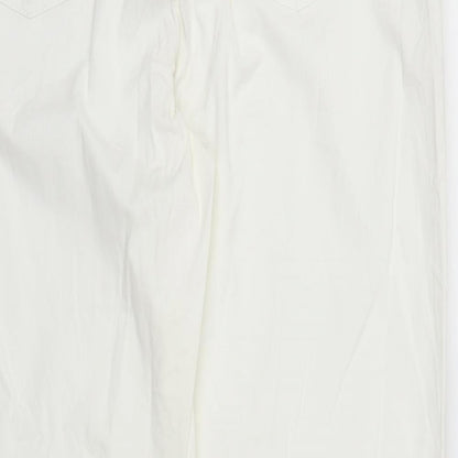 Womens UK Size XL Preworn Regular Fit Straight White Jeans