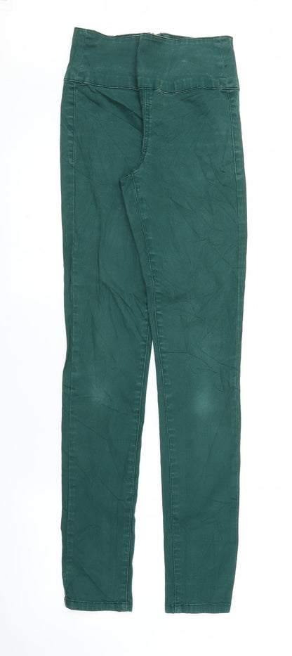 Womens UK Size XS Pieces Regular Fit Chino Green Trousers