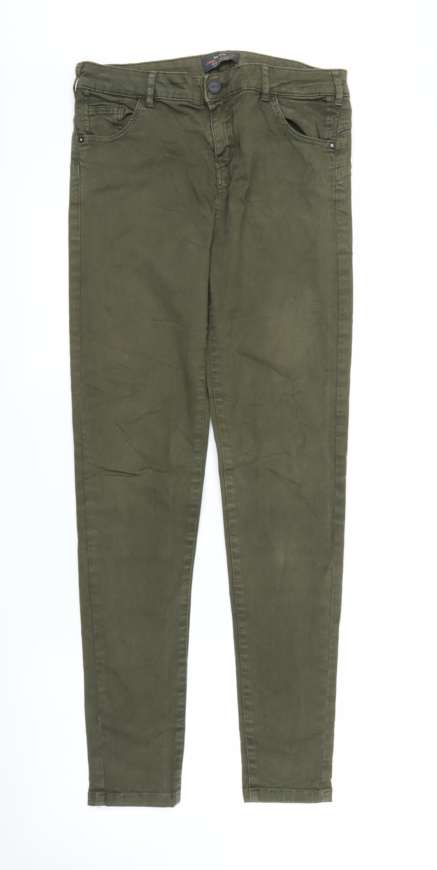 Bershka Womens Green  Denim Skinny Jeans Size 8 L28 in