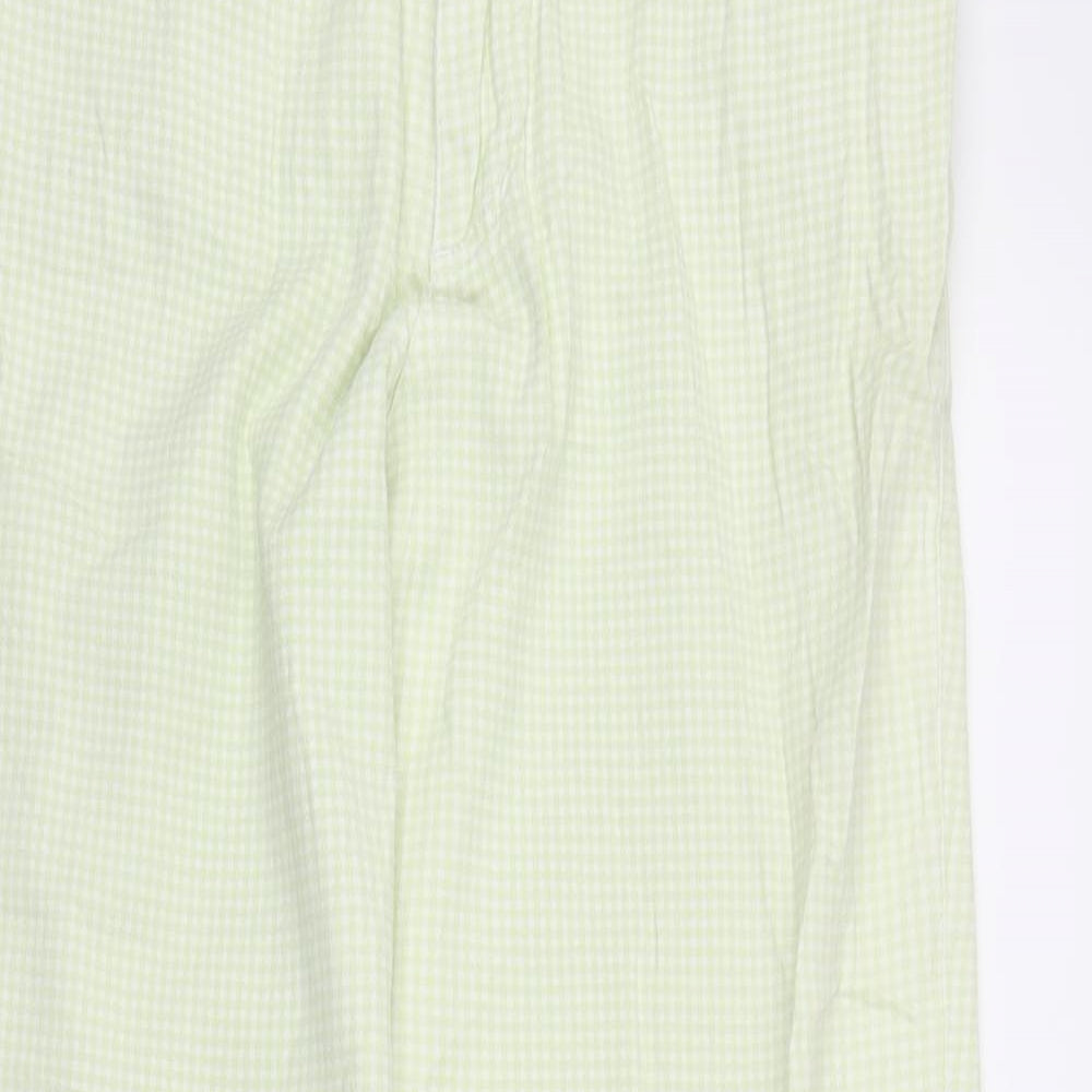 Anne L Womens Green Check Denim Straight Jeans Size 14 L28 in