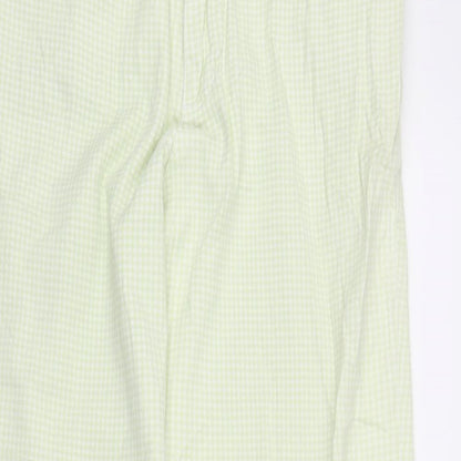 Anne L Womens Green Check Denim Straight Jeans Size 14 L28 in
