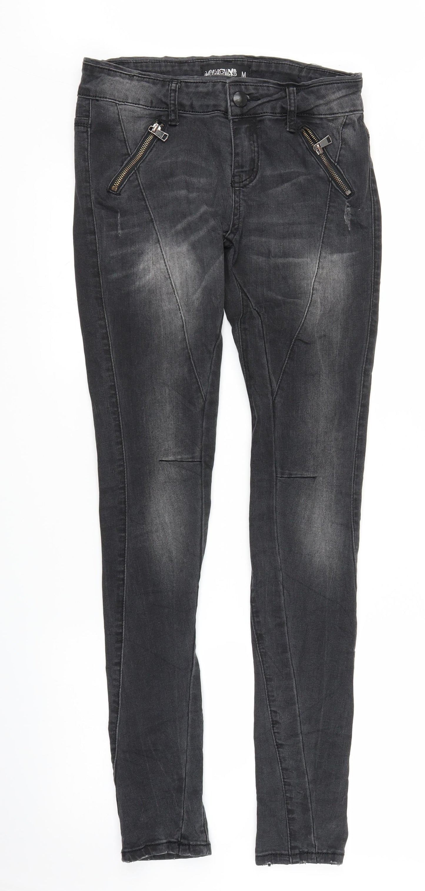 My Holly Womens Grey  Denim Skinny Jeans Size M L32 in