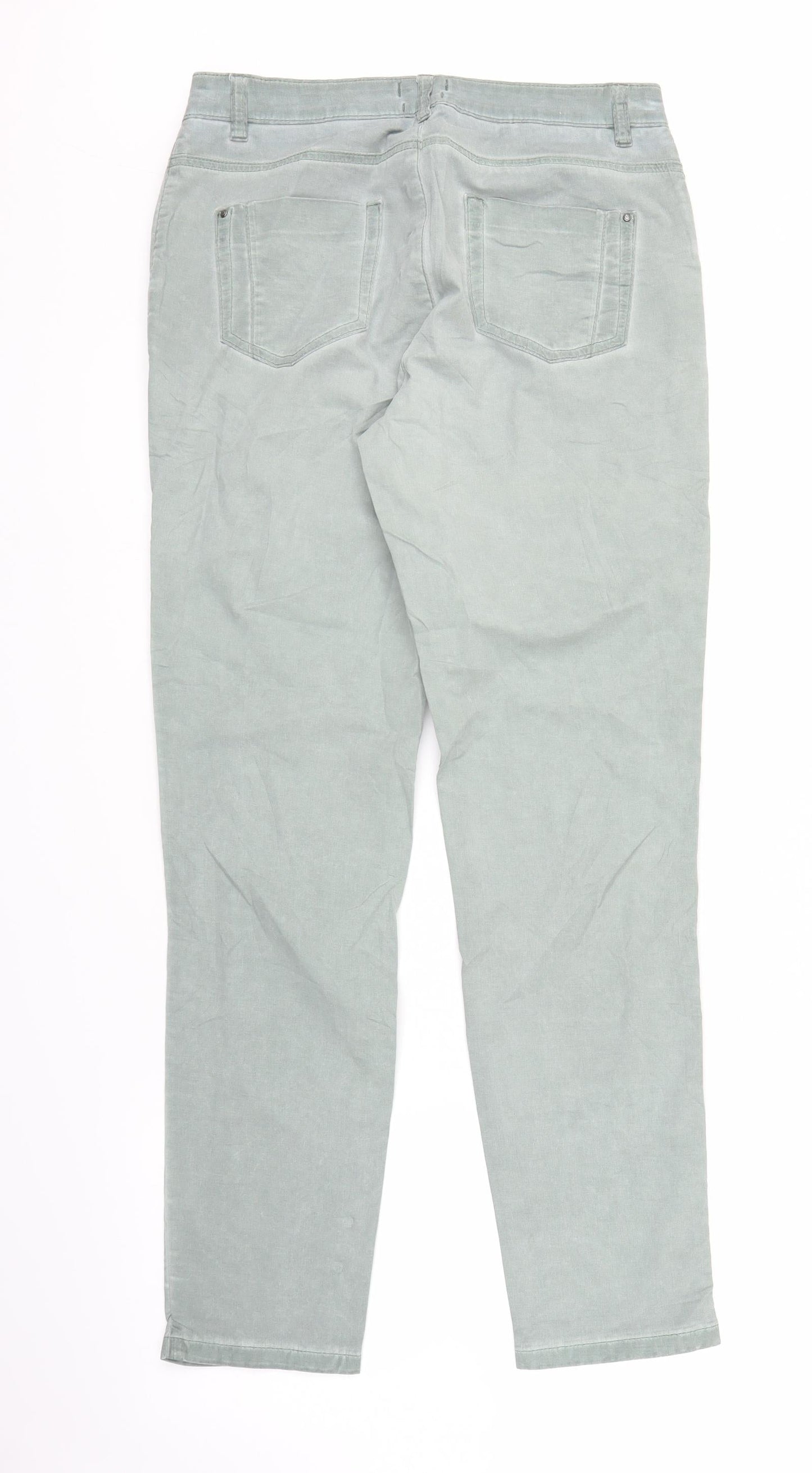 Womens UK Size S Espirit Regular Fit Chino Green Trousers