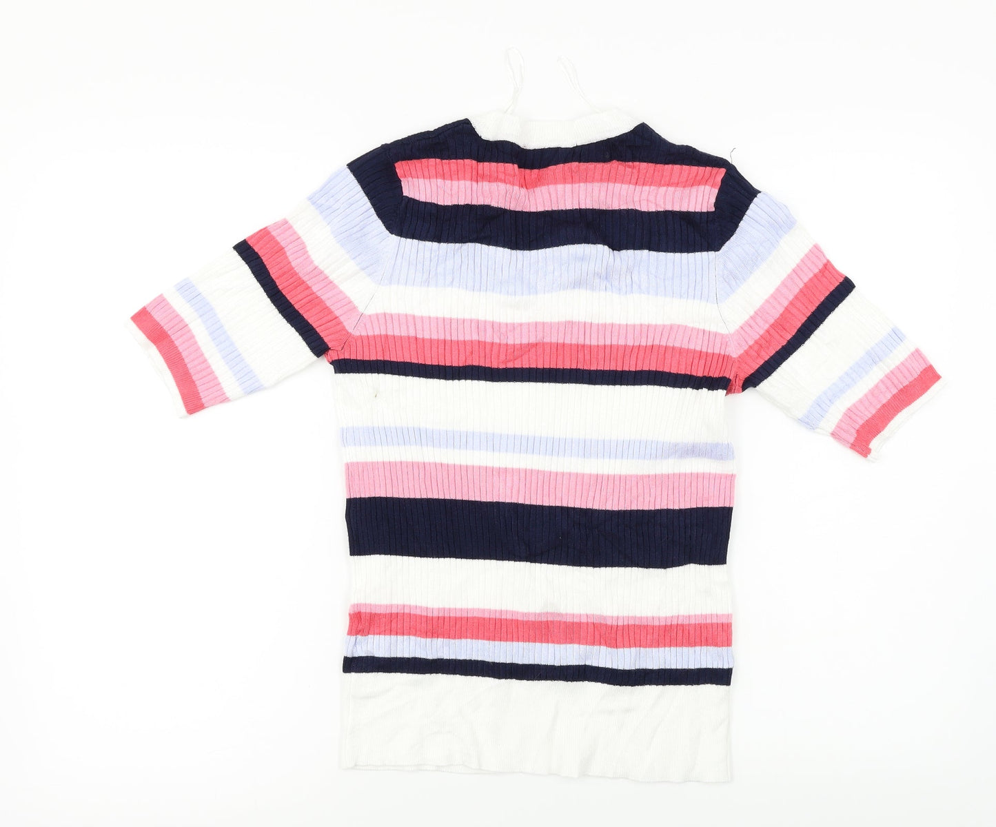 Marks and Spencer  Womens White Striped  Pullover Jumper Size 12