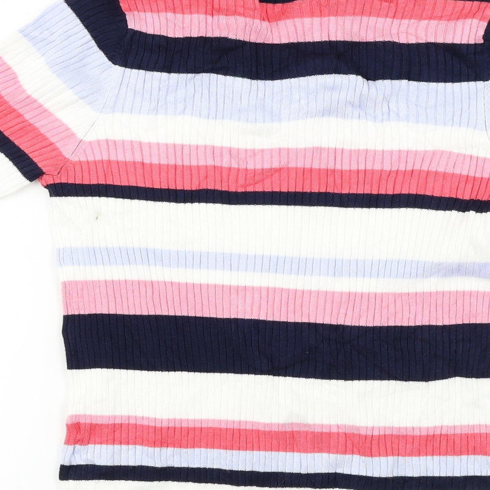 Marks and Spencer  Womens White Striped  Pullover Jumper Size 12