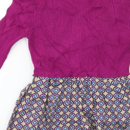 United Colours of Benetton  Womens Purple Herringbone  Cardigan Jumper Size S